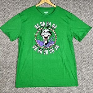 DC Comics Batman JOKER HA HA HA Christmas T-Shirt Men Adult LARGE Green
